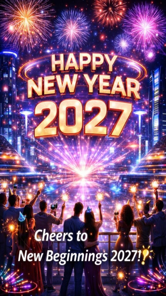 Happy New Year wishes 2027 celebrate with firework