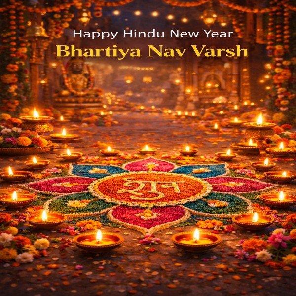 Hindu New Year Bhartiya Nav Varsh Wishes festival celebration in India