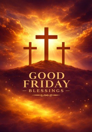 Blessed Good Friday Wishes cross on hill symbolizing the sacrifice of Jesus Christ