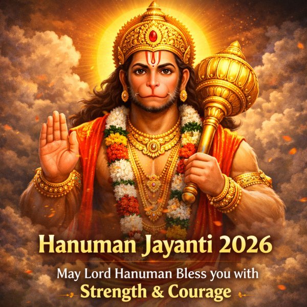Hanuman Jayanti 2026 wishes image with Lord Hanuman