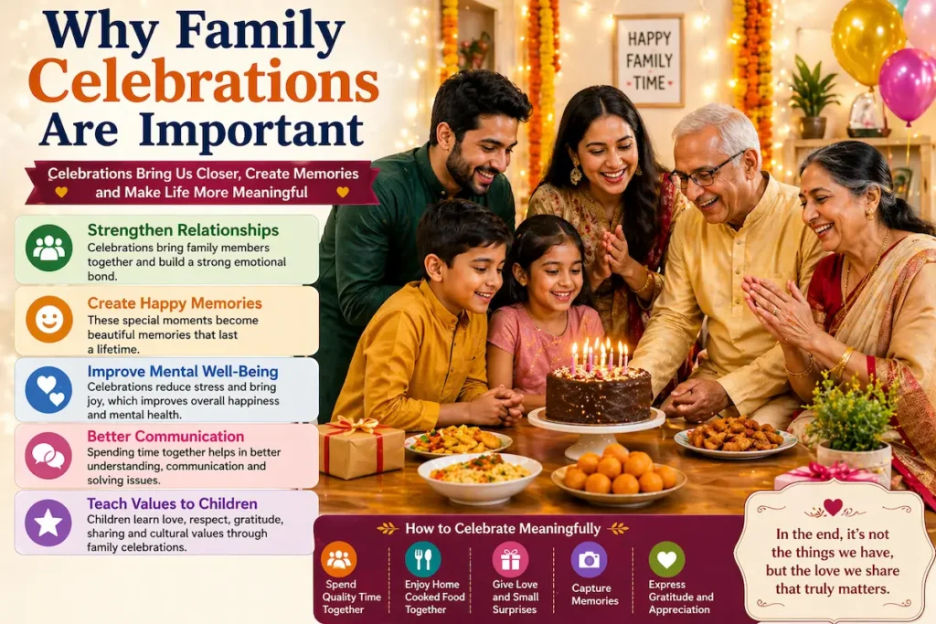 Why Family Celebrations Are Important happy family gathering image