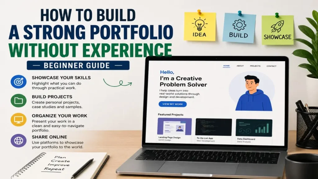 How to build a strong portfolio without experience using personal projects, skills and work samples