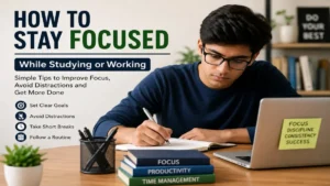 How to stay focused while studying and working by reducing distractions and improving concentration